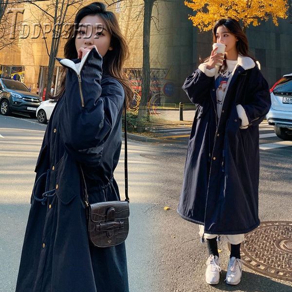 2019 imitation lambswool thick korean women parkas long style lapel 3 colors can choose female overcoat, Black
2019 imitation lambswool thick korean women parkas long style lapel 3 colors can choose female overcoat, Black