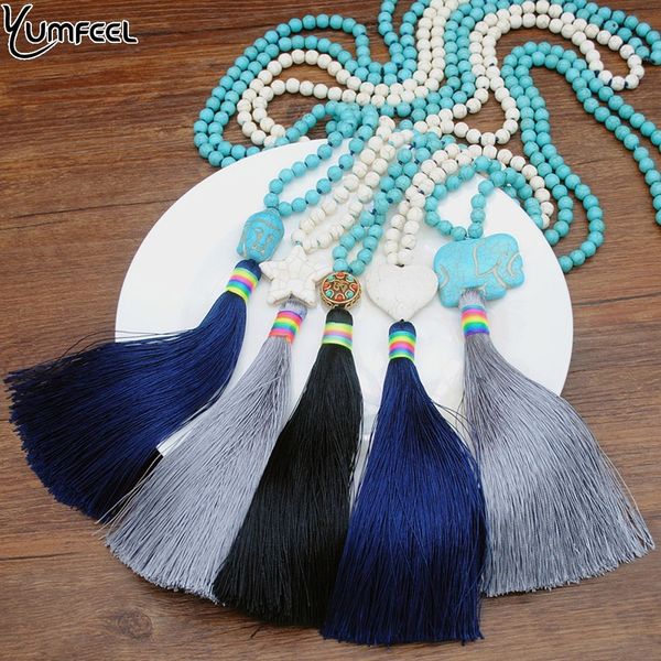 yumfeel brand necklace hand knotted turquoise stone jewelry long tassel pendants necklace bohemian beach jewelry gifts, Silver
yumfeel brand necklace hand knotted turquoise stone jewelry long tassel pendants necklace bohemian beach jewelry gifts, Silver