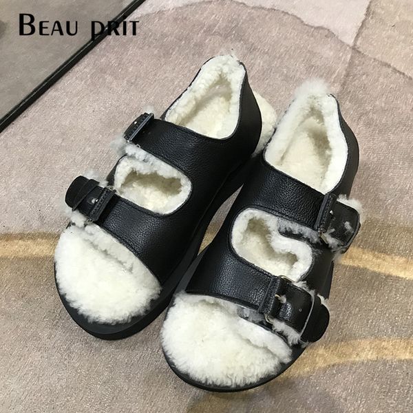 fur winter shoes women sandals buckle punk stylish furry shoes warm wool flats casual zapatos de mujer 2020, Black
fur winter shoes women sandals buckle punk stylish furry shoes warm wool flats casual zapatos de mujer 2020, Black