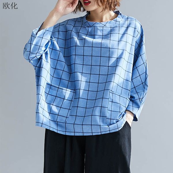 women's blouses & shirts long sleeve women blouse shirt plus size spring print plaid pockets oversize womens and ladies tunic 4xl 2021, White
women's blouses & shirts long sleeve women blouse shirt plus size spring print plaid pockets oversize womens and ladies tunic 4xl 2021, White