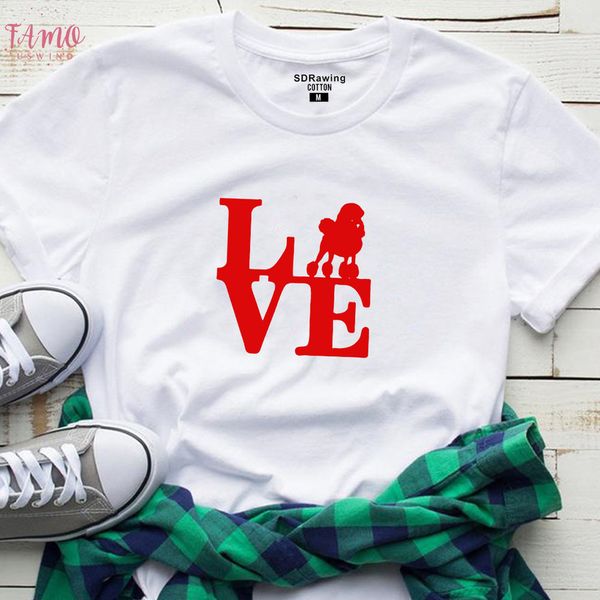 funny i love poodle print cotton t shirt for women dog lover girlfriend graphic tees summer casual female, White
funny i love poodle print cotton t shirt for women dog lover girlfriend graphic tees summer casual female, White