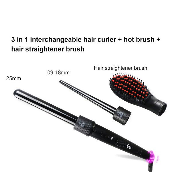 3in1 interchangeable electric hair curler curling iron ceramic brush hair straightener brush comb 25mm 9 18mm salon styler
3in1 interchangeable electric hair curler curling iron ceramic brush hair straightener brush comb 25mm 9 18mm salon styler