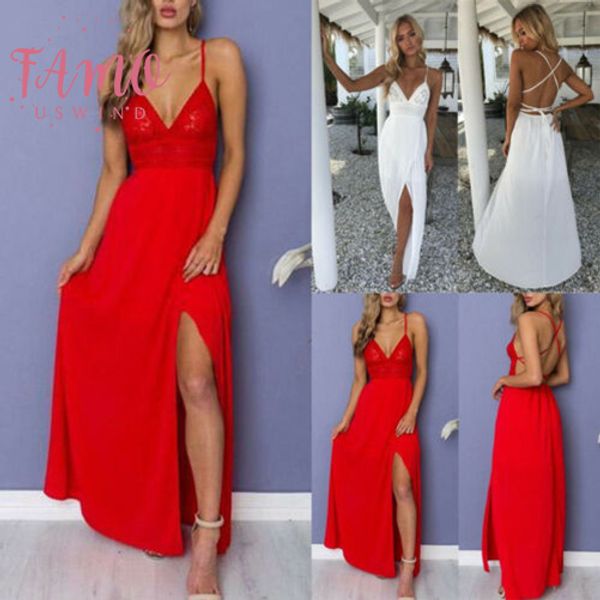 2020 womens ladies polyester boho lace split long maxi dress evening party club wear dresses, Black;gray
2020 womens ladies polyester boho lace split long maxi dress evening party club wear dresses, Black;gray