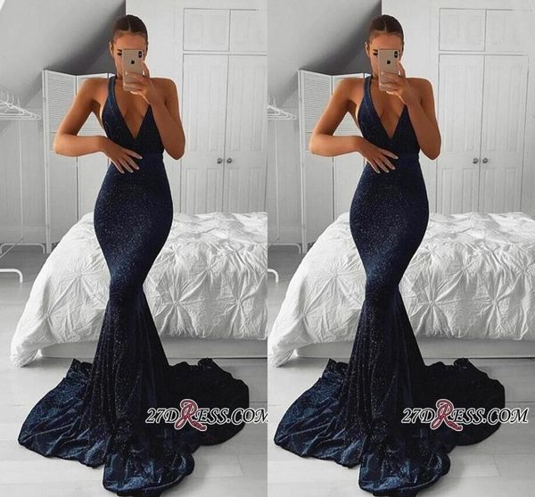 navy blue new mermaid prom dresses sequined beads backless halter neck floor length formal dresses evening wear vestidos de fiesta, Black
navy blue new mermaid prom dresses sequined beads backless halter neck floor length formal dresses evening wear vestidos de fiesta, Black