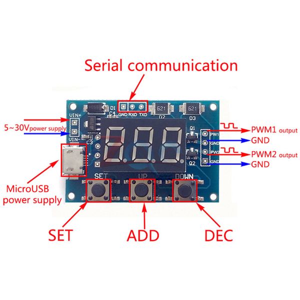 micro usb dc5-30v мощность независимый генератор pwm 2 канала двойной модуль частоты цифрового светодиода
micro usb dc5-30v мощность независимый генератор pwm 2 канала двойной модуль частоты цифрового светодиода