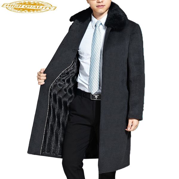 mens wool coat men brand-clothing natural fur collar thick woolen overcoat men new long mens jackets and coats wuj1148, Black
mens wool coat men brand-clothing natural fur collar thick woolen overcoat men new long mens jackets and coats wuj1148, Black