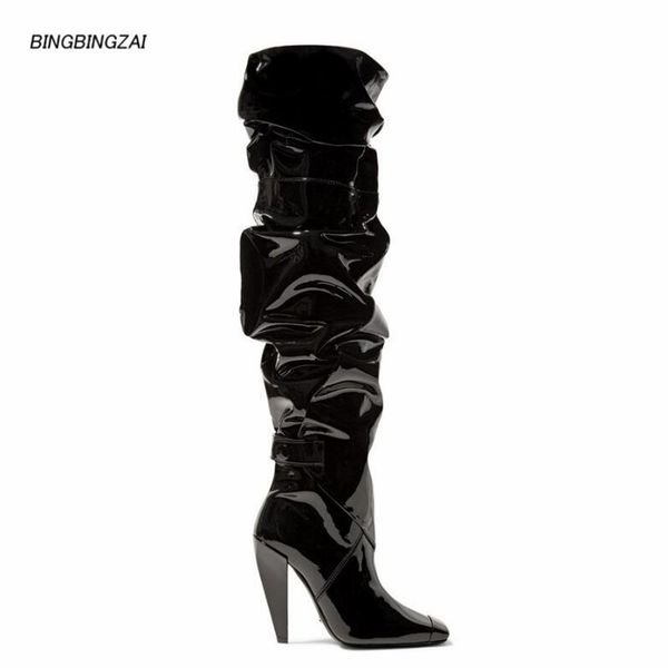 bbzai show women's boots pumps 11cm square heel nightclub fashion stage performance bottes hiver 34-42 43, Black
bbzai show women's boots pumps 11cm square heel nightclub fashion stage performance bottes hiver 34-42 43, Black