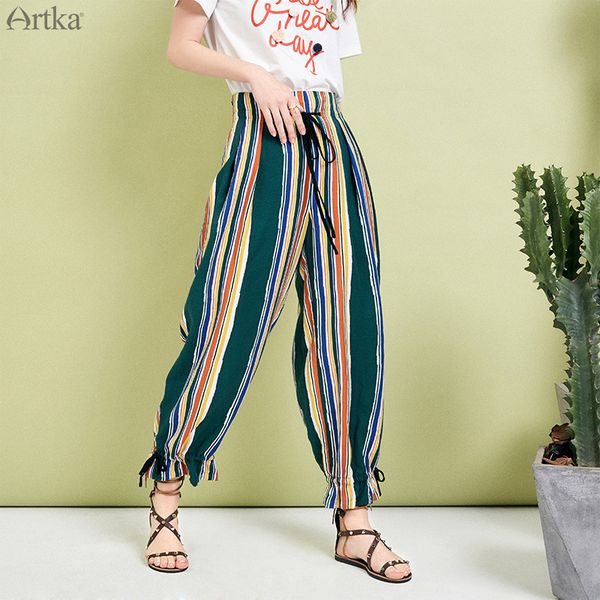 artka 2019 summer women's pants casual loose harem pants for women colorful stripes women's sports ka15391x, Black;white
artka 2019 summer women's pants casual loose harem pants for women colorful stripes women's sports ka15391x, Black;white