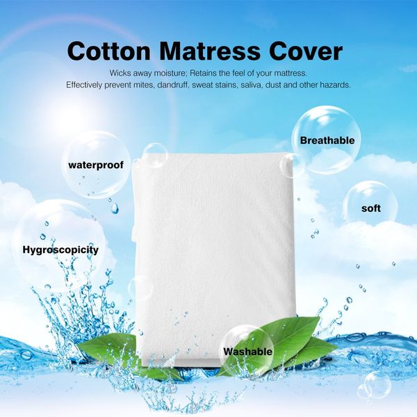 180*200cm waterproof breathless cotton mattress cover bed padded mattress cover antibacterial bed cover home el hospital use
180*200cm waterproof breathless cotton mattress cover bed padded mattress cover antibacterial bed cover home el hospital use