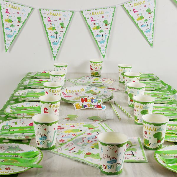 

dinosaur party set paper plate cup napkins tablecloth banner giant balloons cake er birthday event party supplies for boys