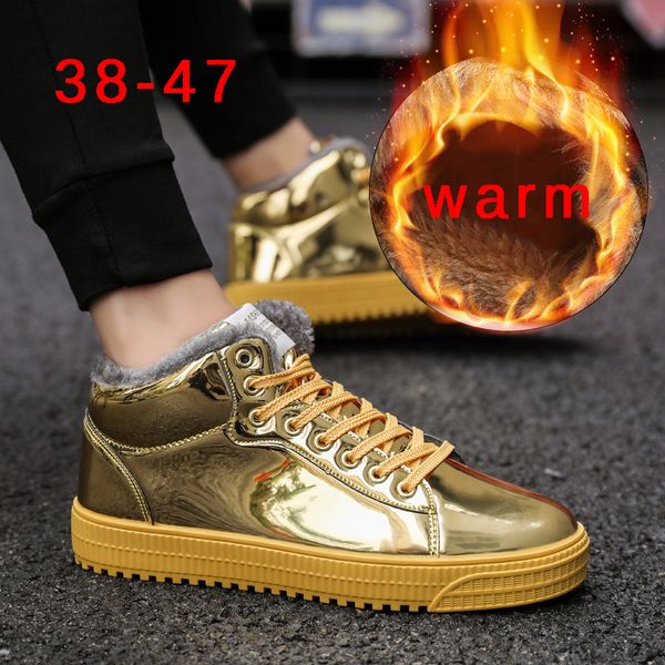 eur38~47 winter cool men boots 2019 high gold sneakers lace up crystal platform flats gold shoes man krasovki bling shoes, Black
eur38~47 winter cool men boots 2019 high gold sneakers lace up crystal platform flats gold shoes man krasovki bling shoes, Black