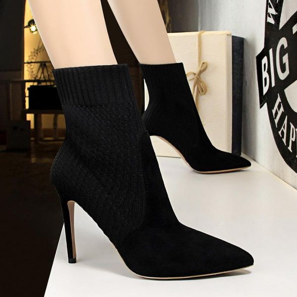 stretch knitted wool sock boots women stiletto high heel boots pointed toe ankle for women suede autumn winter shoes 2020, Black
stretch knitted wool sock boots women stiletto high heel boots pointed toe ankle for women suede autumn winter shoes 2020, Black
