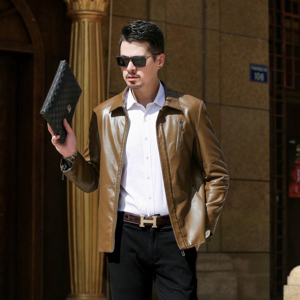 men's new blazer jacket men soft pu leather brand jackets coat men's suit clothes smart casual outwear 1815, Black
men's new blazer jacket men soft pu leather brand jackets coat men's suit clothes smart casual outwear 1815, Black