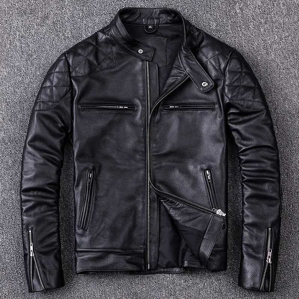men's leather & faux fashion cowhide genuine jacket 2021 men short locomotive stand collar slim fit black motorcycle biker coat
men's leather & faux fashion cowhide genuine jacket 2021 men short locomotive stand collar slim fit black motorcycle biker coat