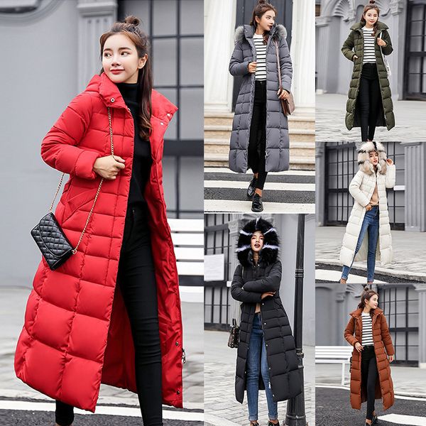 wipalo women winter white long coat long sleeve thicken coat cotton slim female outwear duck down fur collar plus size 3xl, Black
wipalo women winter white long coat long sleeve thicken coat cotton slim female outwear duck down fur collar plus size 3xl, Black