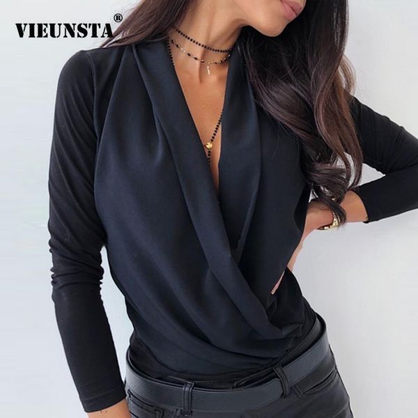 women ruched deep v-neck shirt autumn elegant long sleeve streetwear blouse pure color slim casual shirts ladies blusa, White
women ruched deep v-neck shirt autumn elegant long sleeve streetwear blouse pure color slim casual shirts ladies blusa, White