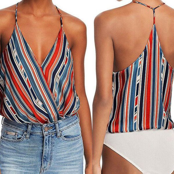 plus size women summer camis casual loose v-neck striped printed sleeveless tank pullover polyester camis, White
plus size women summer camis casual loose v-neck striped printed sleeveless tank pullover polyester camis, White