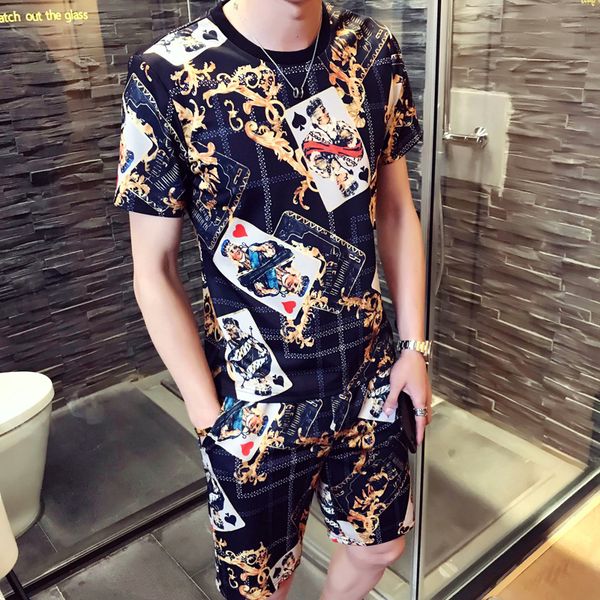 2018 summer mens short set design print men set 2pcs fancy clothing men trainingspak mannen pullover shirt+short vetement homm, Gray
2018 summer mens short set design print men set 2pcs fancy clothing men trainingspak mannen pullover shirt+short vetement homm, Gray