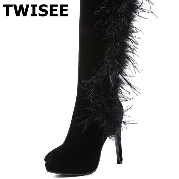 women kenn high boots faux fur selling autumn warm pumps point toe thin high heels 12 cm woman casual shoes comfort, Black
women kenn high boots faux fur selling autumn warm pumps point toe thin high heels 12 cm woman casual shoes comfort, Black
