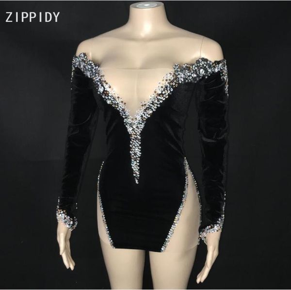 new black rhinestones long sleeves dress women dancer outfit birthday celebrate dress bar stretch outfit, Black;red
new black rhinestones long sleeves dress women dancer outfit birthday celebrate dress bar stretch outfit, Black;red