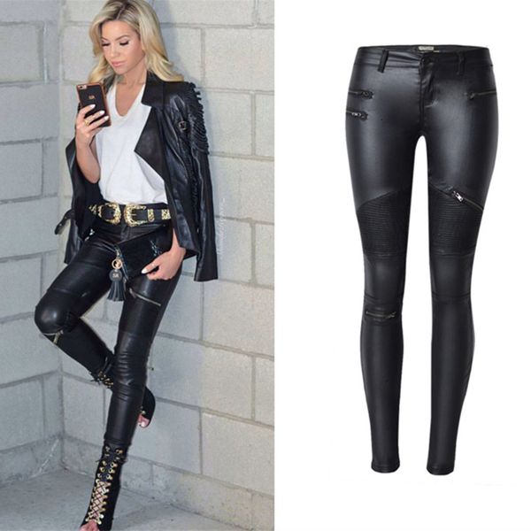 women designer leggings leather pants women faux leather elastic zipper leather pants female trousers leren broeken drop shipping, Black;white
women designer leggings leather pants women faux leather elastic zipper leather pants female trousers leren broeken drop shipping, Black;white