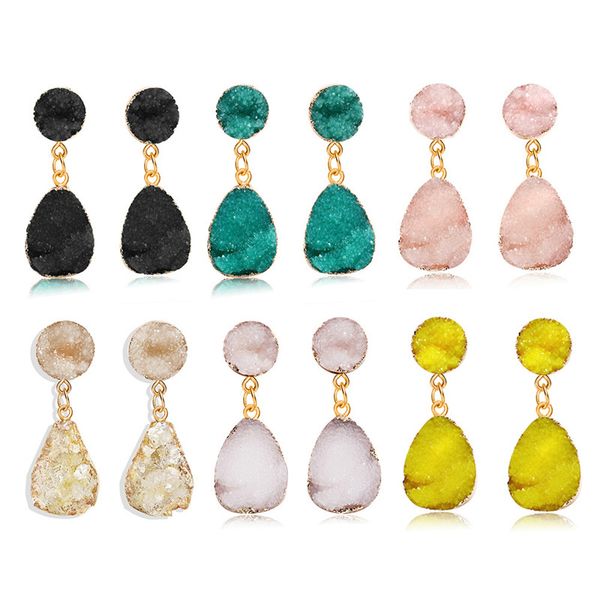 gold color vintage statement earrings for women colorful druzy geometric quartz crystal dangle drop earring boho jewelry hz, Silver
gold color vintage statement earrings for women colorful druzy geometric quartz crystal dangle drop earring boho jewelry hz, Silver