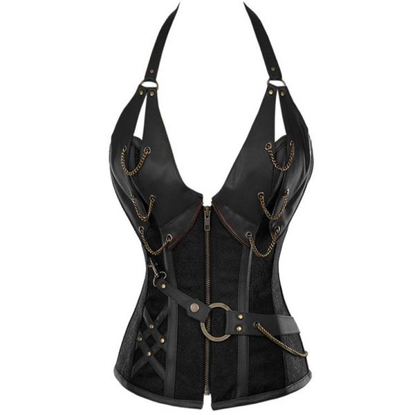 zipper brocade steampunk corset halterneck retro bustiers corsets plus size s-6xl women's clubwear lingerie corset w2657, Black;white
zipper brocade steampunk corset halterneck retro bustiers corsets plus size s-6xl women's clubwear lingerie corset w2657, Black;white