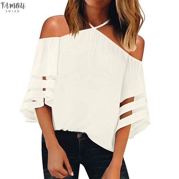 solid chiffon slash neck suspenders hanging off offer loose blouse mesh patchwork three quarter sleeve camiseta feminina y1, White
solid chiffon slash neck suspenders hanging off offer loose blouse mesh patchwork three quarter sleeve camiseta feminina y1, White
