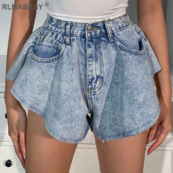 women's shorts rlmababy asymmetrical jean denim loose button pockets wide leg summer high waist casual women, White;black
women's shorts rlmababy asymmetrical jean denim loose button pockets wide leg summer high waist casual women, White;black