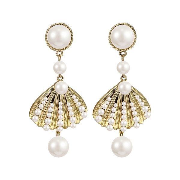 2019 new earrings women's fashion temperament artificial pearl shell earrings t190626, Golden
2019 new earrings women's fashion temperament artificial pearl shell earrings t190626, Golden