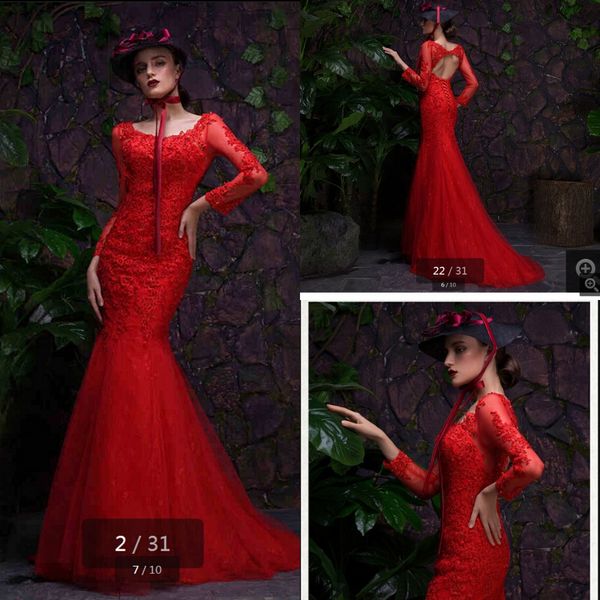 2019 new arrival fashionable mermaid red lace appliques pearls crystals prom dresses long sleeve modest hollow back corset prom gown, Black
2019 new arrival fashionable mermaid red lace appliques pearls crystals prom dresses long sleeve modest hollow back corset prom gown, Black