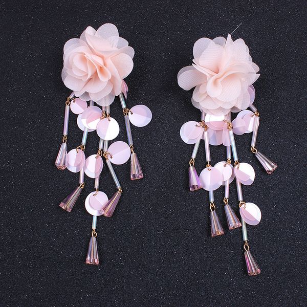 fashion-6 colors bohemian manual fabric flower sequins fringe earring acrylic beads tassel long drop earrings for women wedding jewelry, Silver
fashion-6 colors bohemian manual fabric flower sequins fringe earring acrylic beads tassel long drop earrings for women wedding jewelry, Silver