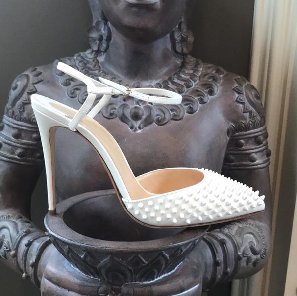 real p genuine leather lady white leather spikes point toe slingback high heel shoes pump heels wedding 12cm 10cm 8cm, Black
real p genuine leather lady white leather spikes point toe slingback high heel shoes pump heels wedding 12cm 10cm 8cm, Black