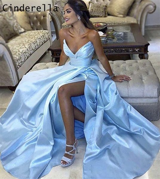 cinderella lovely baby blue sweetheart side slit evening dresses with zipper back satin pleated vestidos de fiesta de noche, White;black
cinderella lovely baby blue sweetheart side slit evening dresses with zipper back satin pleated vestidos de fiesta de noche, White;black