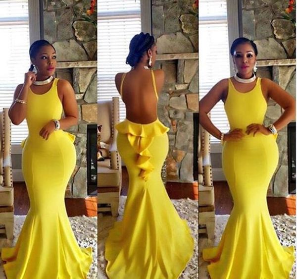 party dresses women evening yellow jewel neck backless ruffles dercation elegant mermaid custom made dress for prom party, White;black
party dresses women evening yellow jewel neck backless ruffles dercation elegant mermaid custom made dress for prom party, White;black