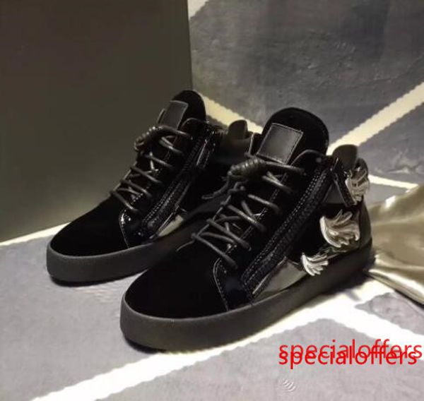 fashion high casual shoes luxurious men women genuine leather leaf metal high-zipper famous sneakers with original box, Black
fashion high casual shoes luxurious men women genuine leather leaf metal high-zipper famous sneakers with original box, Black
