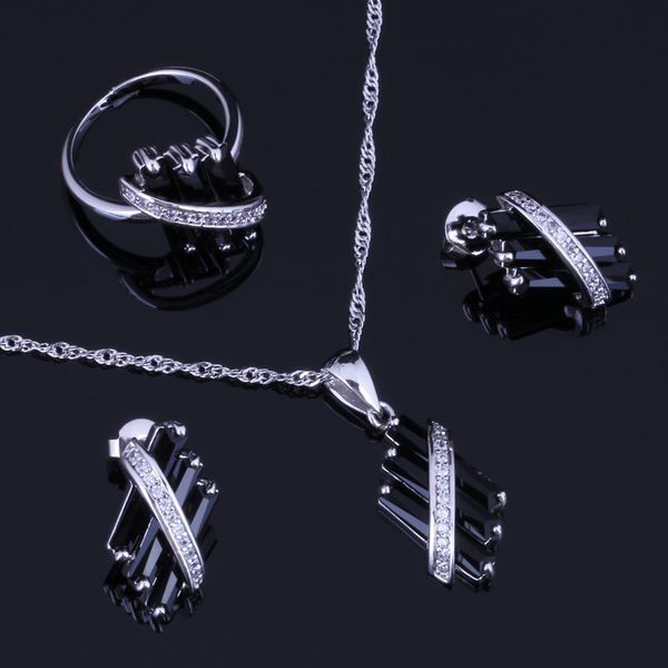 cheerful black cubic zirconia white cz 925 sterling silver jewelry sets for women earrings pendant chain ring v0969
cheerful black cubic zirconia white cz 925 sterling silver jewelry sets for women earrings pendant chain ring v0969