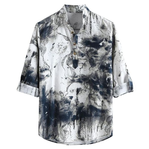 men holiday summer fashion breathable printing vintage slim short sleeve collar men's shirt, White;black
men holiday summer fashion breathable printing vintage slim short sleeve collar men's shirt, White;black