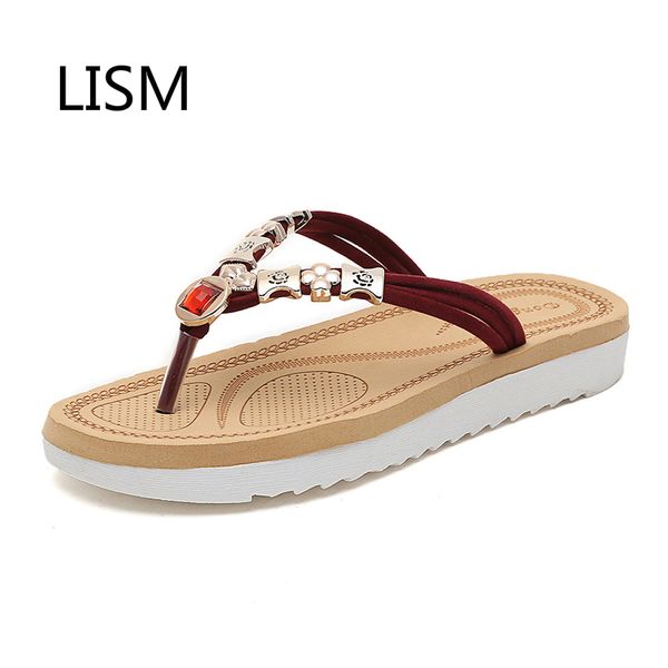 lism 2018 spring summer new flat beaded women's slipper bohemia flat toe sandals schoolgirl sandals, Black
lism 2018 spring summer new flat beaded women's slipper bohemia flat toe sandals schoolgirl sandals, Black