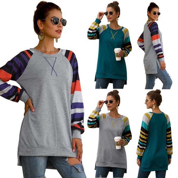 2019 women's round coat collar striped stitching shoulder sleeve 2019 women's round coat t-shirt collar striped stitching shoulder, White
2019 women's round coat collar striped stitching shoulder sleeve 2019 women's round coat t-shirt collar striped stitching shoulder, White