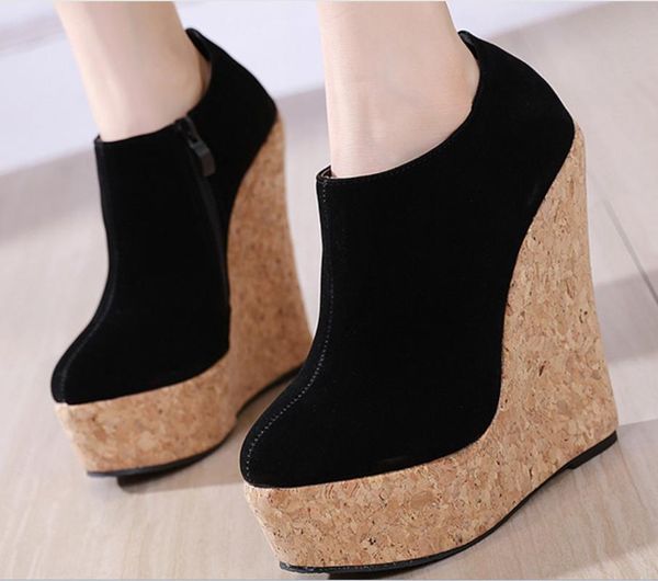 womens shoes wedge heels platform ankle boots black suede leather women booties height increasing ladies shoes botas mujer jj78
womens shoes wedge heels platform ankle boots black suede leather women booties height increasing ladies shoes botas mujer jj78