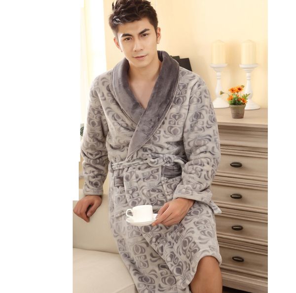 autumn winter thick flannel robe male long coral fleece bathrobe man plus size brand sleepwear large nightgown, Black;brown
autumn winter thick flannel robe male long coral fleece bathrobe man plus size brand sleepwear large nightgown, Black;brown