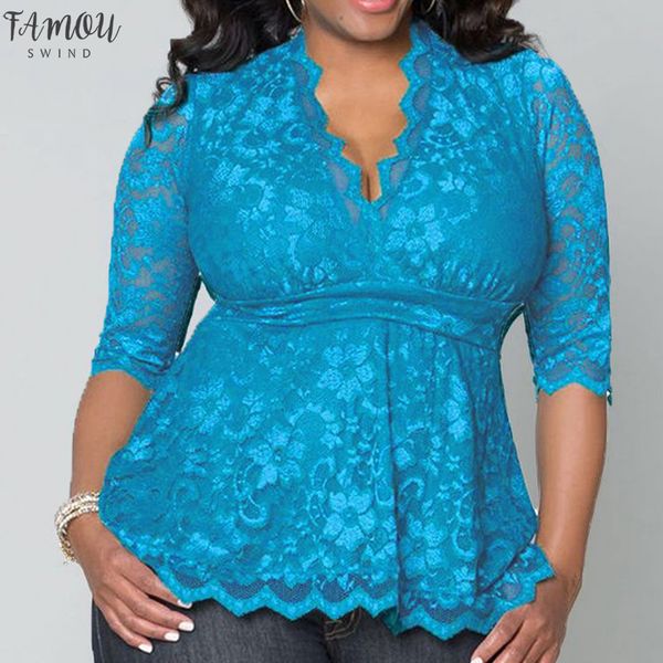 women v neck lace solid shirt casual hollow three quarter women oversize plus size blusas feminina, White
women v neck lace solid shirt casual hollow three quarter women oversize plus size blusas feminina, White