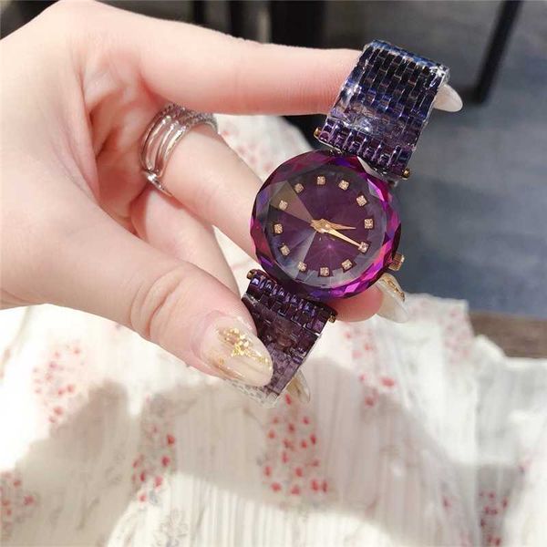 brand d chameleon crystal glass quartz watches gem cut geometry fashion purple steel clock woman, Slivery;brown
brand d chameleon crystal glass quartz watches gem cut geometry fashion purple steel clock woman, Slivery;brown