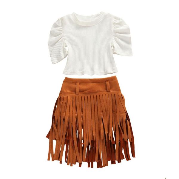 1-5years kid girls clothes sets short puff sleeve white +tassel a-line skirts 2pcs clothing set
1-5years kid girls clothes sets short puff sleeve white +tassel a-line skirts 2pcs clothing set