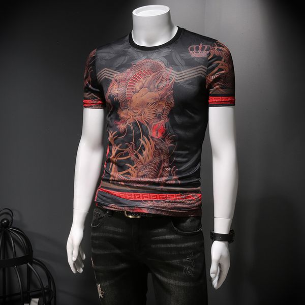 trendy men's short-sleeved summer ice silk t-shirt men's round neck tiger head printing trend half-sleeved youth personality thin, White;black
trendy men's short-sleeved summer ice silk t-shirt men's round neck tiger head printing trend half-sleeved youth personality thin, White;black