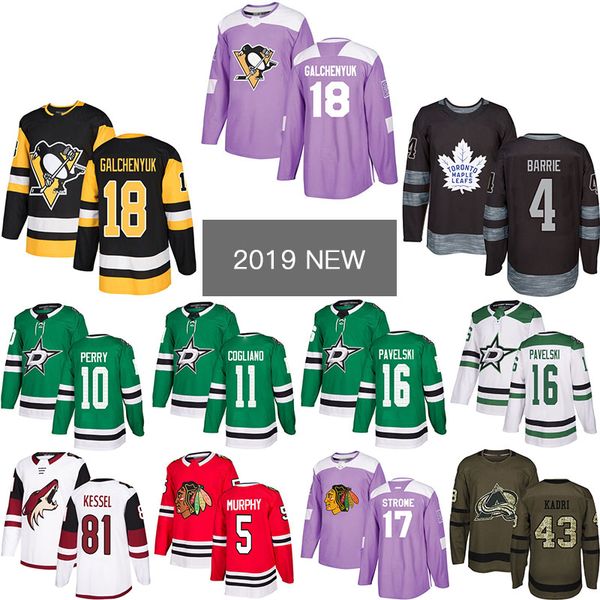 81 Kessel 5 Murphy 17 Strome 43 Kadri 10 Perry 11 Cogliano 16 Pavelski 18 Galchenyuk 4 Barrie 2019 Mens Green Purple White Stitched Jersey
81 Kessel 5 Murphy 17 Strome 43 Kadri 10 Perry 11 Cogliano 16 Pavelski 18 Galchenyuk 4 Barrie 2019 Mens Green Purple White Stitched Jersey