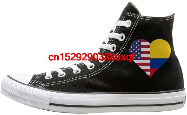 canvas shoes half colombia flag half usa flag love heart classics high-lace ups sneaker for men women, Black
canvas shoes half colombia flag half usa flag love heart classics high-lace ups sneaker for men women, Black