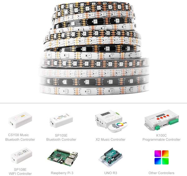 ws2813 led pixel strip dual-signal 30/60/144,ws2812b updated black/white pcb,ip30/ip65/ip67 dc5v
ws2813 led pixel strip dual-signal 30/60/144,ws2812b updated black/white pcb,ip30/ip65/ip67 dc5v