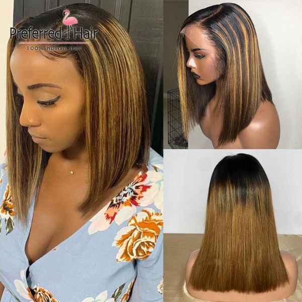 preferred 1b roots ombre human hair wig pre plucked 13x6 lace front wig brazilian remy 12 inch short bob wigs for black women, Black;brown 
preferred 1b roots ombre human hair wig pre plucked 13x6 lace front wig brazilian remy 12 inch short bob wigs for black women, Black;brown